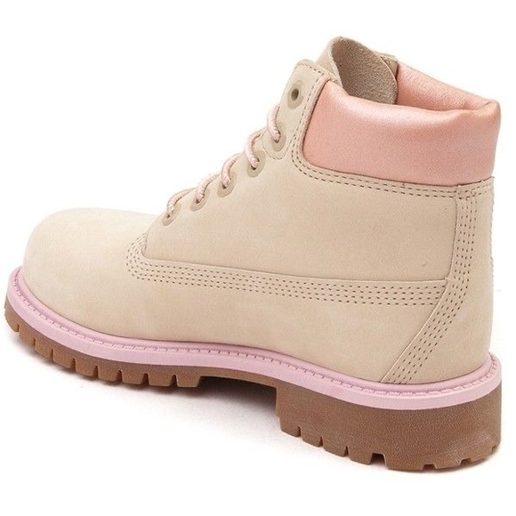 LIKE NEW! TIMBERLAND Waterproof Heritage Boots in Pink & Beige - Picture 3 of 12